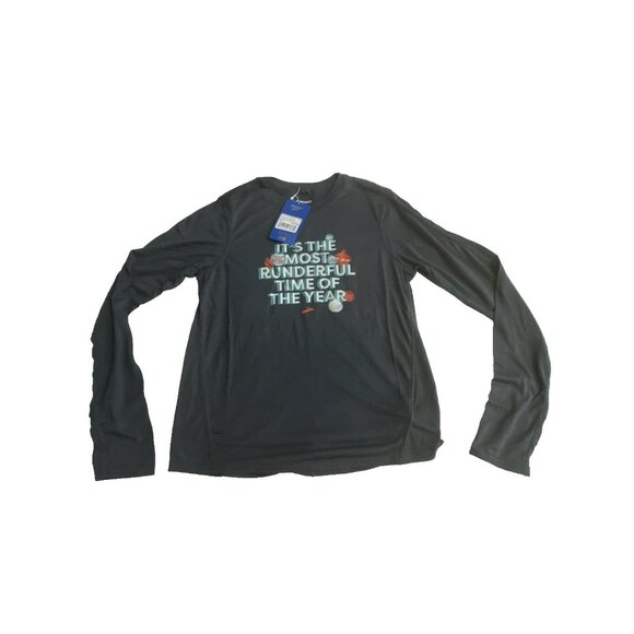 Brooks NWT Heather Asphalt Size Medium Merry Runderful Distance Graphic Shirt - Picture 10 of 11